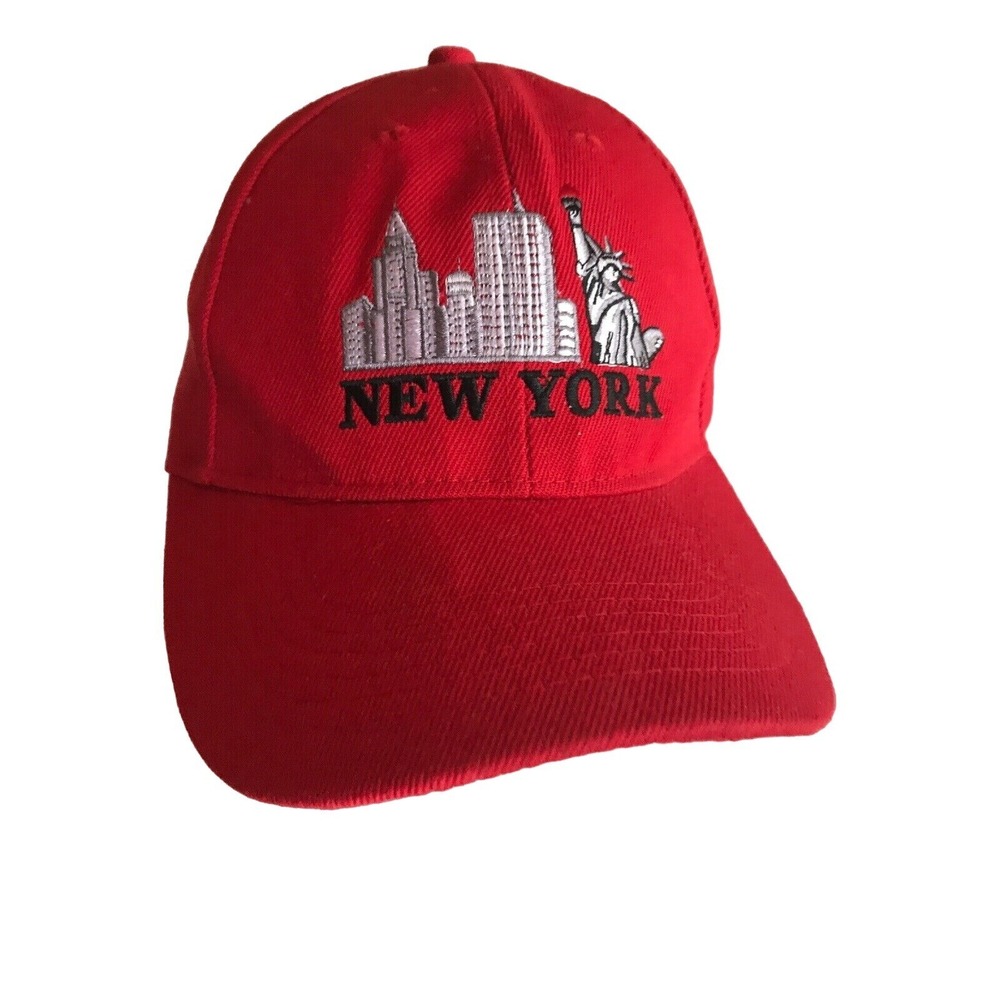 Red NYC New York City Statue of Liberty Baseball Hat Cap One Size